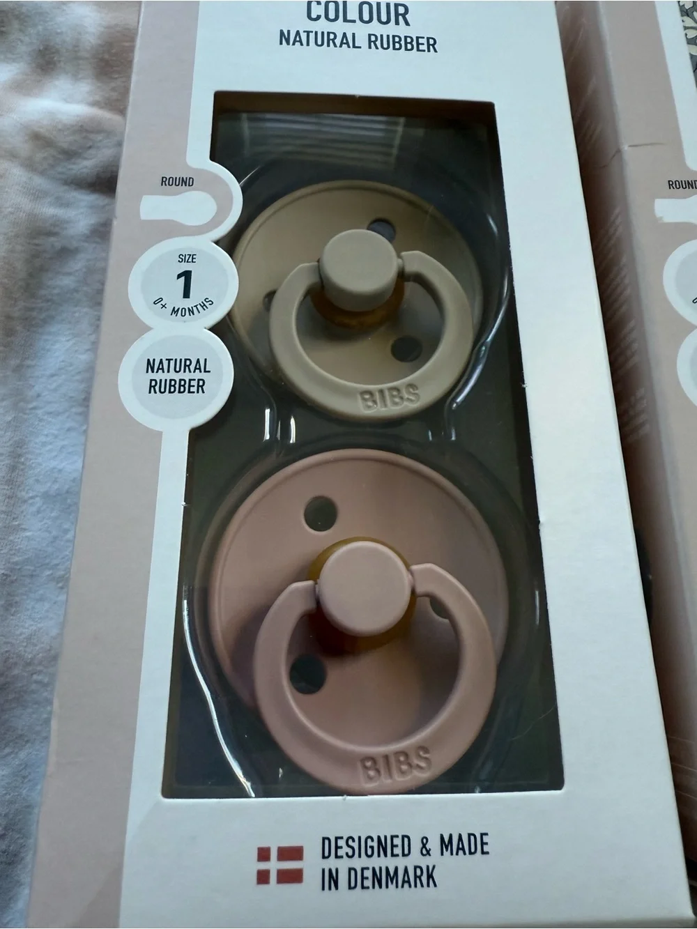 Colour Natural Rubber Pacifier Duo - Beige & Purple